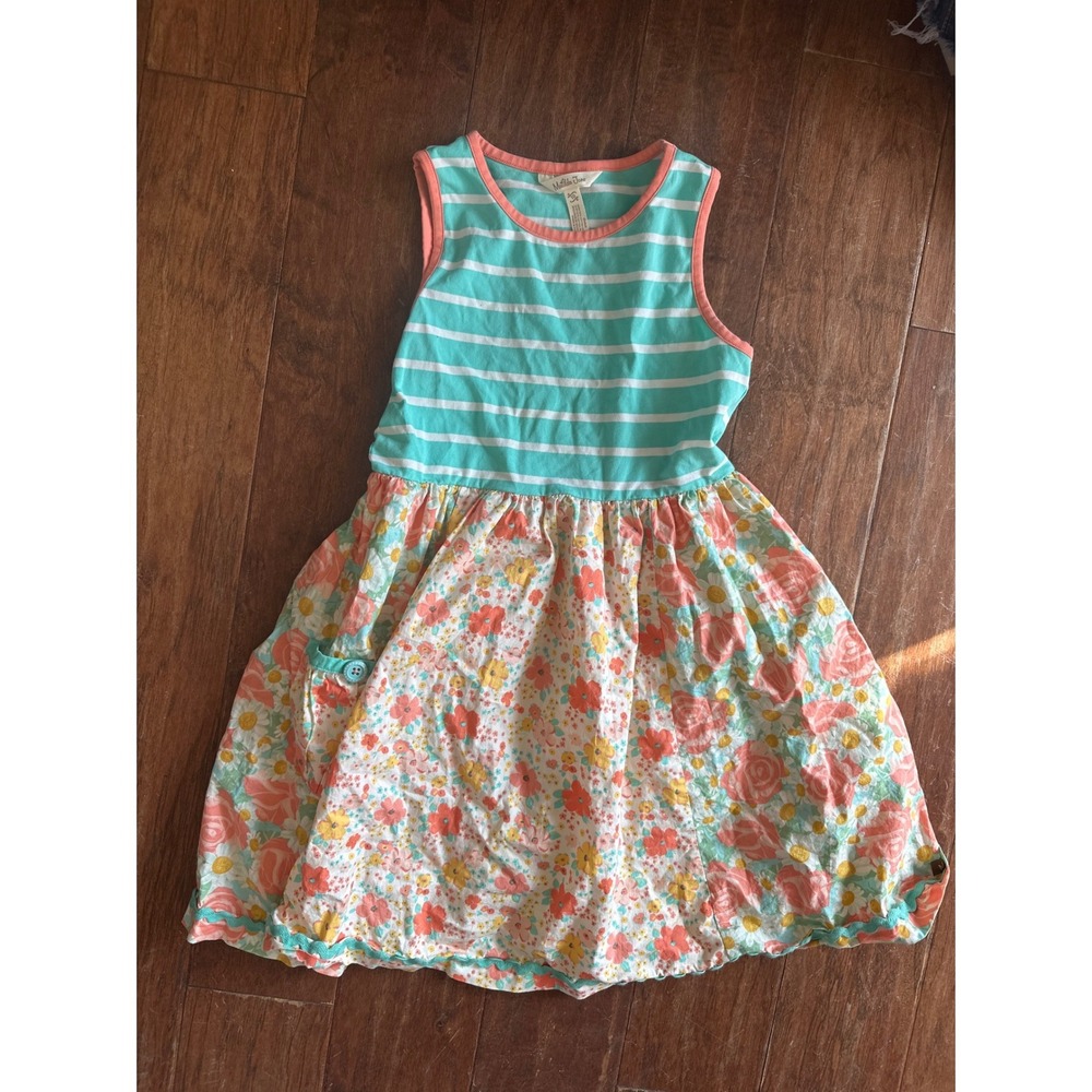 Matilda Jane Girls Size 10 Spin Around tunic Sleeveless shirt Aqua Coral